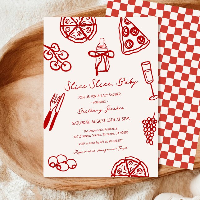 Invitación Slice Slice Baby Pizza Italiana Baby Shower (Subido por el creador)
