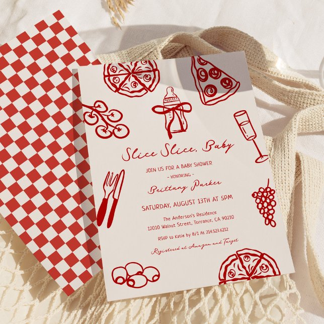 Invitación Slice Slice Baby Pizza Italiana Tema Baby Shower (Subido por el creador)