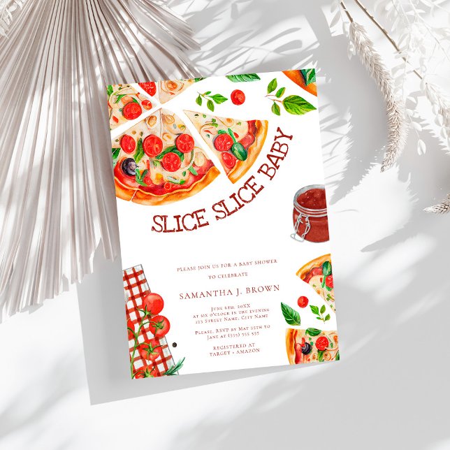 Invitación Slice Slice Baby Trendy Pizza Baby Shower (Subido por el creador)