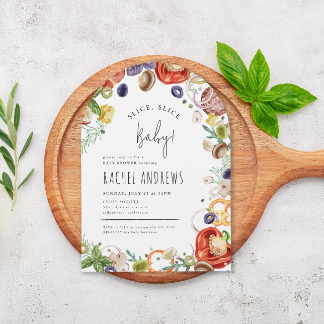 Invitación Slice Slice Baby Trendy Pizza Fiesta Baby Shower (Subido por el creador)
