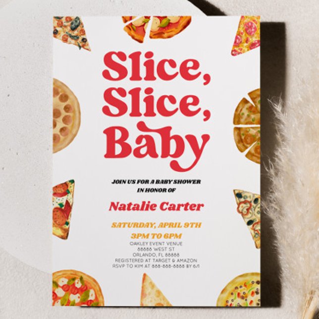 Invitación ¡Slice, Slice, Bebé! Pizza Baby Shower (Subido por el creador)