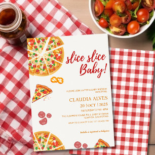 Invitación Slice Slice Bebé yegua roja Pizza bebé ducha