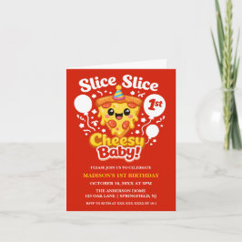 Invitación Slice Slice Cheesy Baby Pizza 1st Birthday