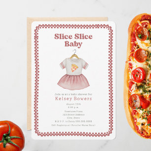 Invitación Slice Slice Chica Baby Shower Pizza Vestido