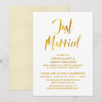 Slim Gold Chevron Recién Casados Fiesta Post Boda
