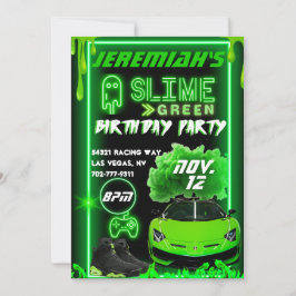 Invitación Slime Green Birday Party