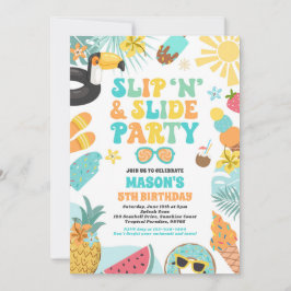 Invitación Slip 'n' Slide Splash Pad Summer Birday Party