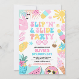 Invitación Slip 'n' Slide Splash Pad Summer Birday Party