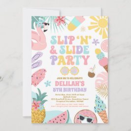 Invitación Slip 'n' Slide Splash Pad Summer Birday Party