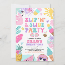 Invitación Slip 'n' Slide Splash Pad Summer Birday Party