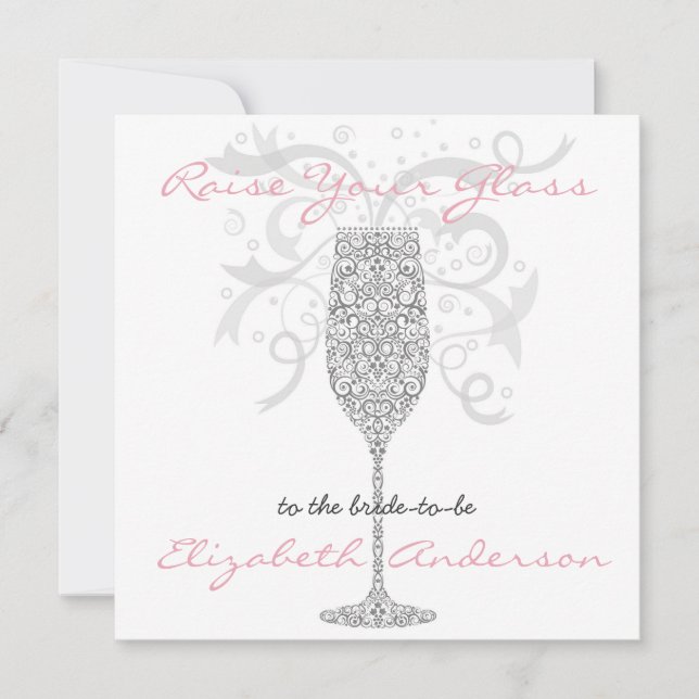 Invitación Sliver Raise Your Glass (Anverso)