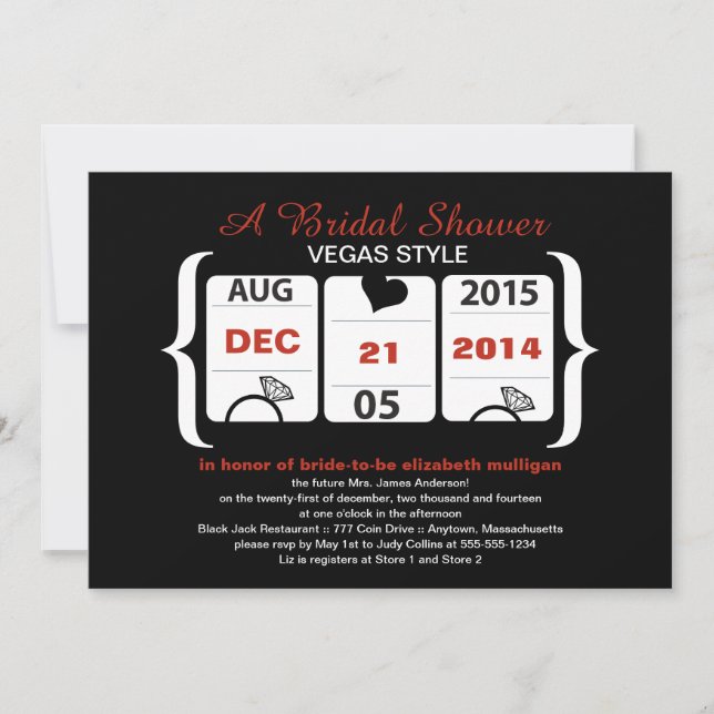 Invitación Slot Machine Bridal Shower (Anverso)