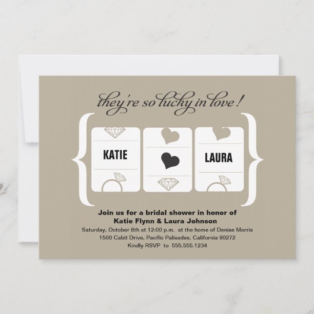 Invitación Slot Machine Bridal Shower (Anverso)