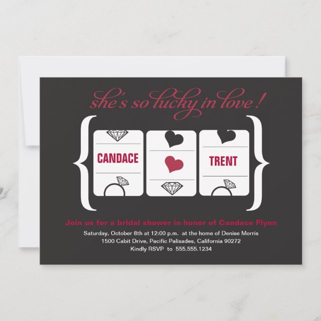 Invitación Slot Machine Bridal Shower (Anverso)