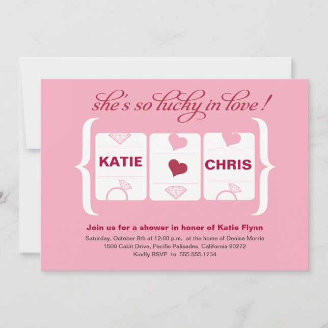 Invitación Slot Machine Bridal Shower (Anverso)