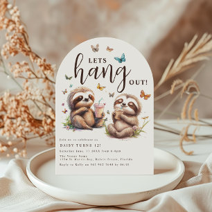 Invitación ¡Sloth, agárrate!   Fiesta de cumpleaños