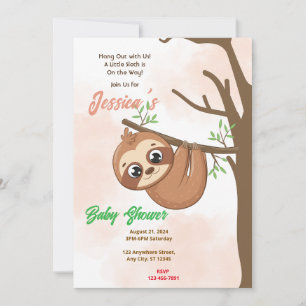 Invitación Sloth Baby Shower
