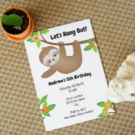 Invitación Sloth Birthday Invitation