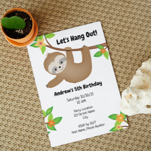 Invitación Sloth Birthday Invitation