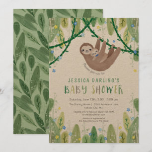 Invitación Slove Baby Boy Bow Tie Shower Jungle Tema