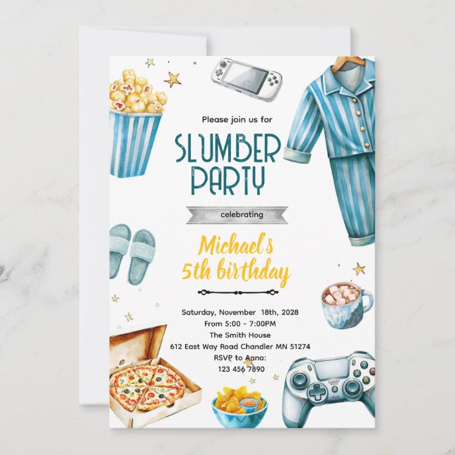 Invitación Slumber boy theme invite (Anverso)