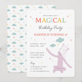 Invitación Slumberkins Magical Rainbow Unicorn Birthday