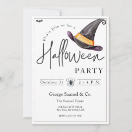 Invitación Small Business Minimalist Halloween Office Party