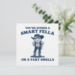 Invitación Smart Fella o Fart Smella Retro Rana Meme Divertid