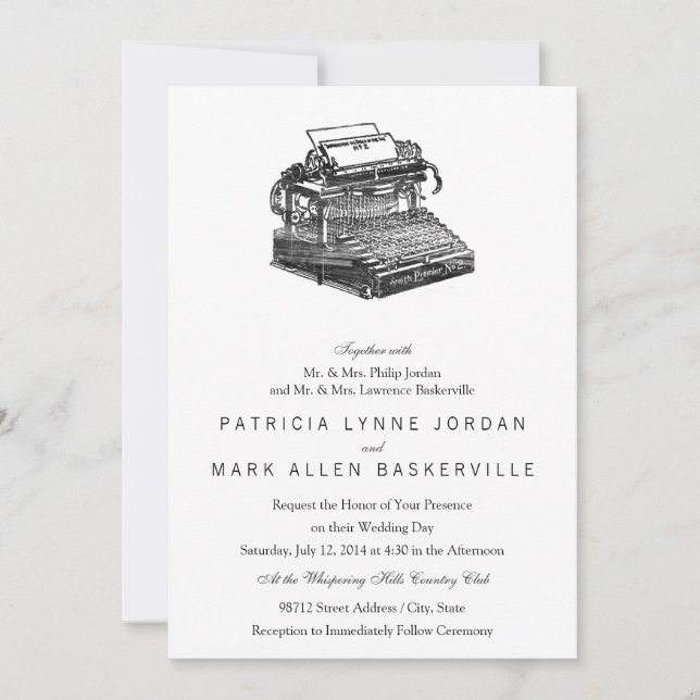 Invitación Smith Premier No. 2 Typewriter (Anverso)
