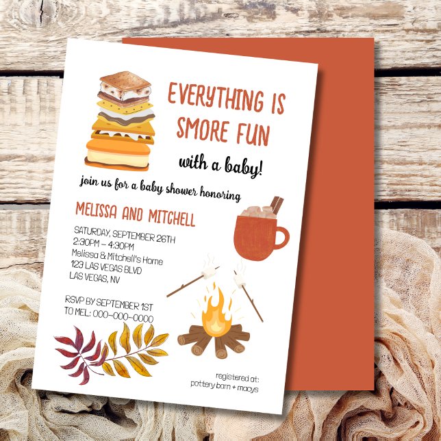 Invitación Smore Campfire Marshmallow Baby Shower (Subido por el creador)