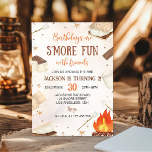 Invitación S'more Campfire Smore Fun amigo camping Cumpleaños