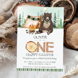 Invitación S'more Camping Bear ONE Feliz Camper 1er cumpleaño<br><div class="desc">Personalice esta impresionante invitación de S'more One Happy Camper 1st Birthday con los detalles de su fiesta fácil y rápidamente, simplemente pulse el botón personalizar it para reorganizar y formatear el estilo y la ubicación del texto. Esta invitación única incluye un lindo oso acuarela que asó algunos aromas con un...</div>