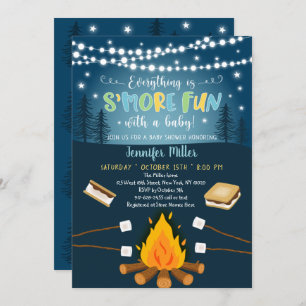 Invitación S'more Divertido Con Un Bebé S'mores Baby Shower