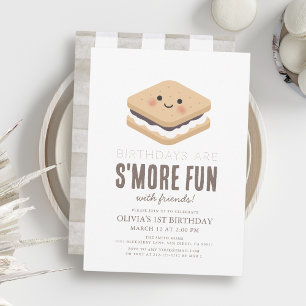 Invitación S'more Fun Kawaii Primer Cumpleaños