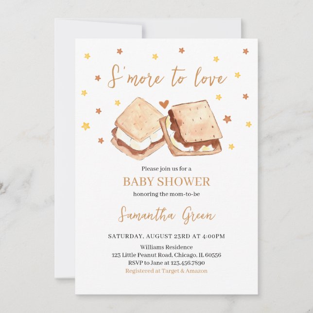 Invitación S'more to Love Baby Shower (Anverso)