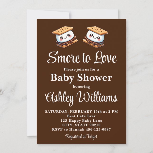 Invitación S'more to Love Fun Outdoor Campfire Baby Shower (Anverso)