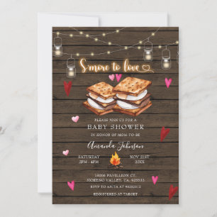 Invitación S'more to Love Wood String Lights Baby Shower