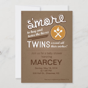 Invitación S'more Twin Baby Shower