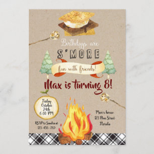 Invitación Smores Birthday Invitation, S'mores Invitation