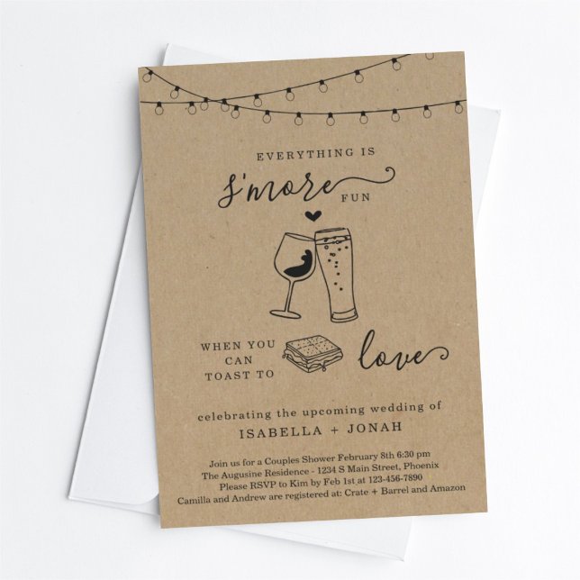 Invitación S'mores Parejas/Ducha nupcial, compromiso (Subido por el creador)