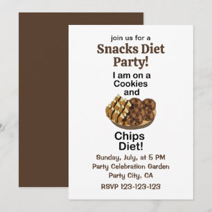 Invitación Snacks Estoy En Dieta De Galletas Y Patatas Fritas