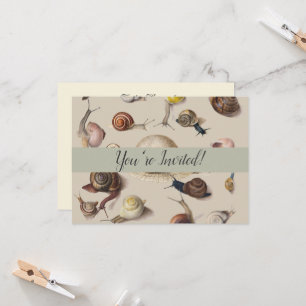 Invitación Snail Garden Mascota Gastropod Slug Caracoles botá