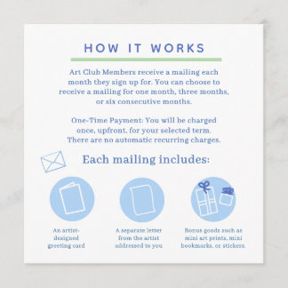 Invitación snail mail art club invitation