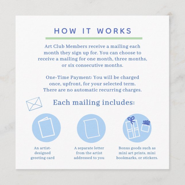 Invitación snail mail art club invitation (Anverso)