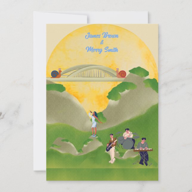 Invitación Snails Bridge Singer Banda musical Sun Boda (Anverso)