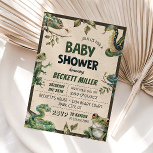 Invitación Snake Reptile Baby Shower