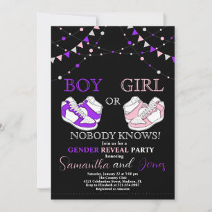 Invitación Sneaker Ball Gender Revelan Purple or Pink Sneaker