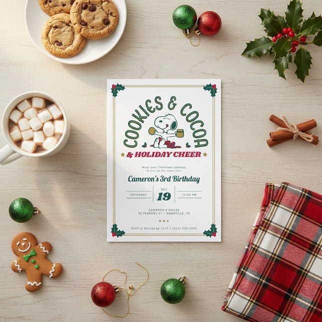 Invitación Snoopy | Cumpleaños de las cookies y del cacao (Subido por el creador)
