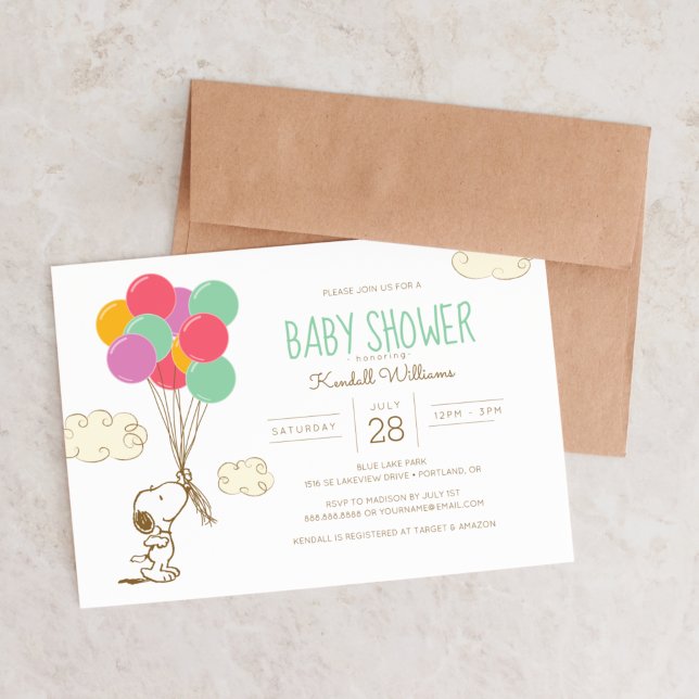 Invitación Snoopy y Balloons Baby Shower (Subido por el creador)