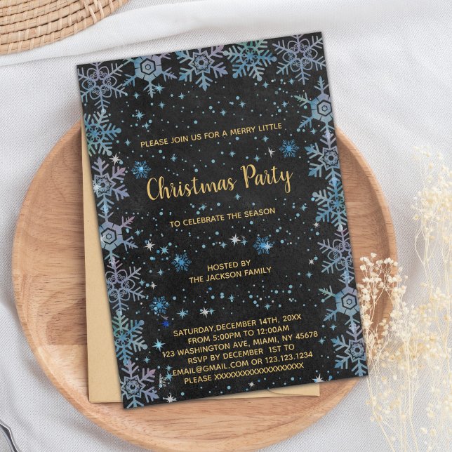 Invitación Snow Glitter Christmas Invitations (Snow Glitter Christmas Invitations)